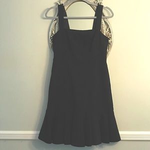 J. Crew Black ruffle-hem dress